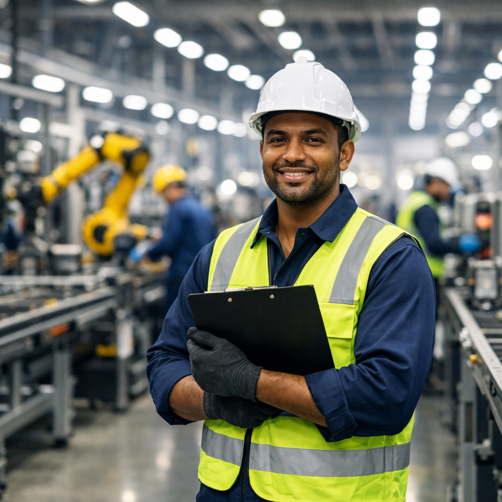 At the factory